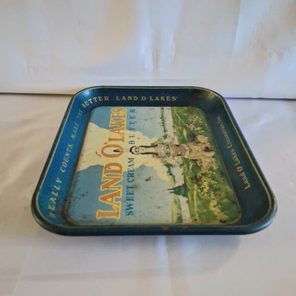 Vintage Land O'Lakes Sweet Cream Butter Metal Tray - Picture 9 of 10